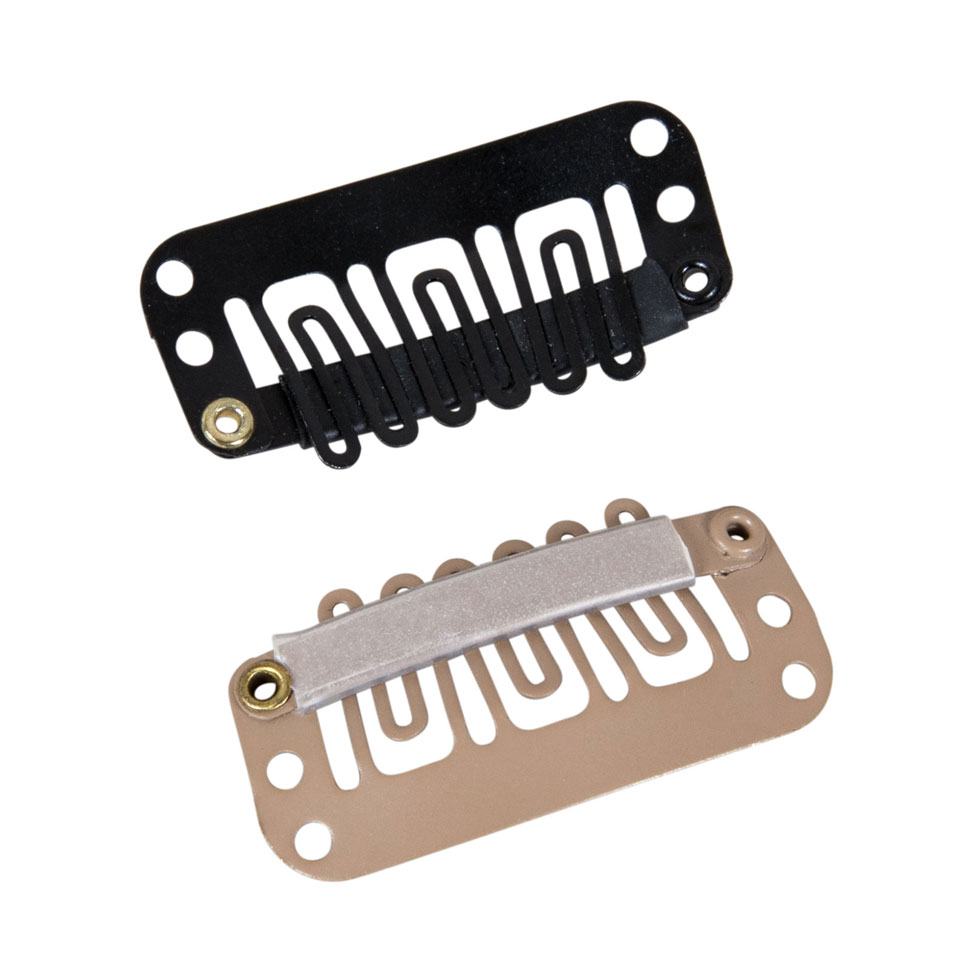 Toupet Clips zur Befestigung zwei Toupet Clips in den Farben schwarz und beige